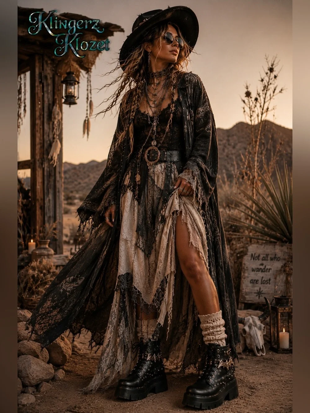 Black Studded Platform Combat Boots | Gothic Bat Buckle | Punk Grunge